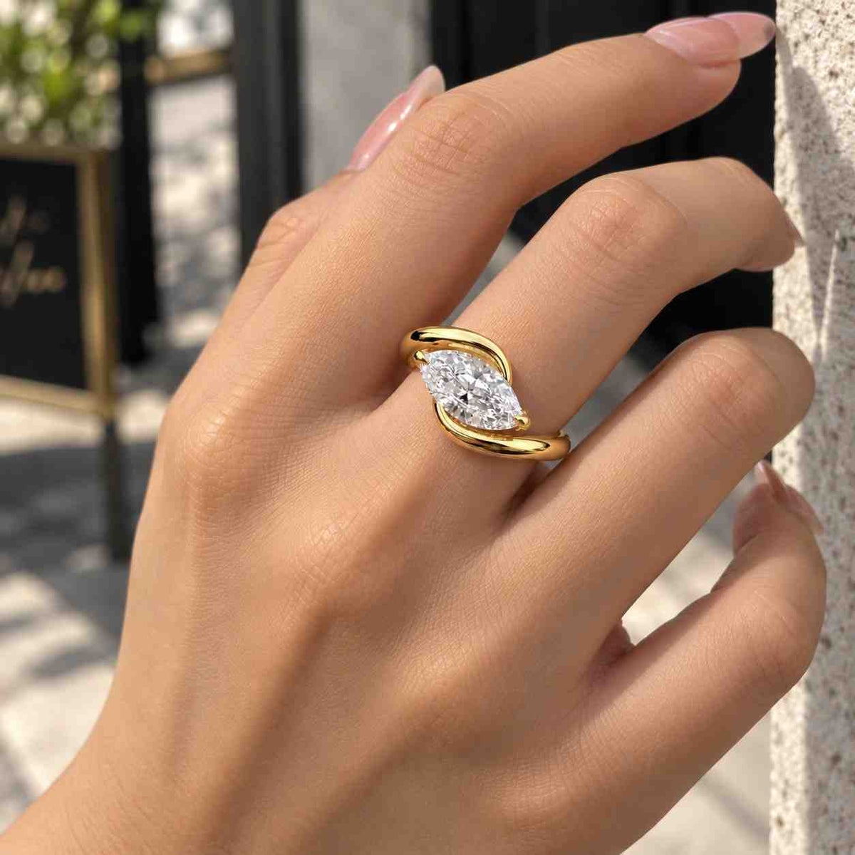 Real Gold Triology Ring 8 ct Moissanite Diamond Ring Cusion Cut 14K Yellow Gold Gift Women Bridal Wedding Statement Ring Forever GRA
