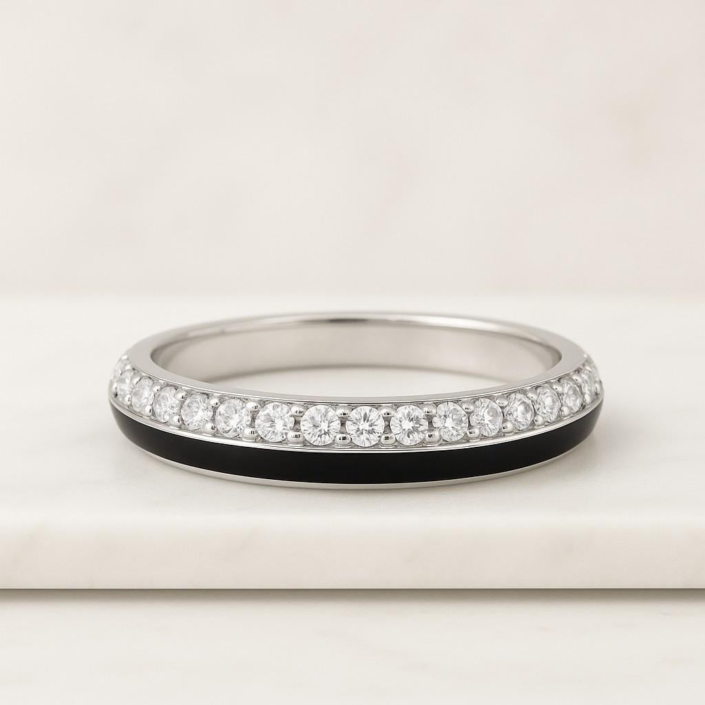 Real Lab Created Diamond Wedding Ring Full Eternity Ring Round Diamond Band