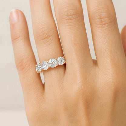 Real Lab Created Diamond Wedding Ring Full Eternity Ring Round Diamond Band