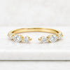 Marquise And Round Lab Grown Diamond Open Cuff Ring