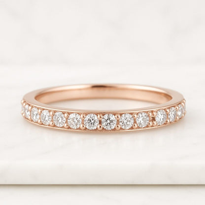  Real Lab Grown Diamond Marquise Round Half Eternity Diamond Ring