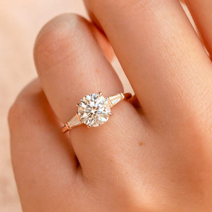 Real Lab Grown Diamond Ring Anniversary Gift for Wife Unique Proposal Rings