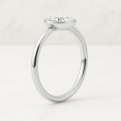 Real Lab Grown Diamond Solitaire Ring Genuine Rose Cut Diamond Engagement Ring