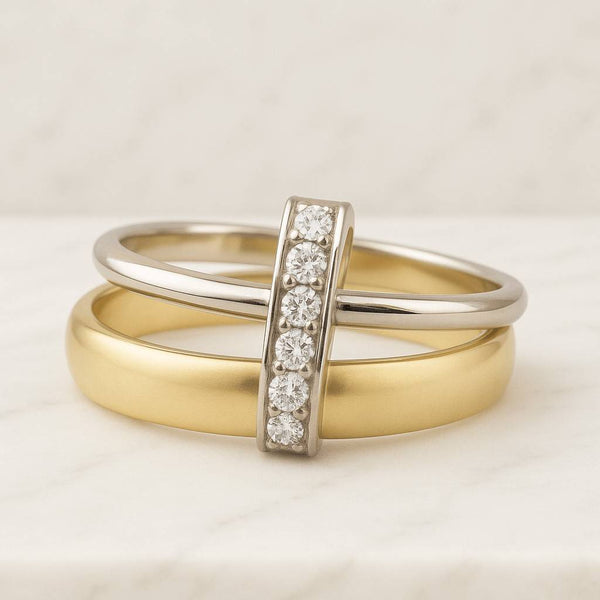 Real Lab Grown Diamond Wedding Band Round Diamond Ring Anniversary Gift for Her 7 Stone Ring Birthday Gifts Ideas Stackable Band 10k 14k 18k
