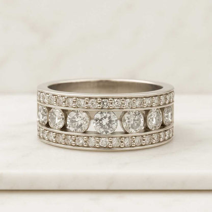 Real Lab Grown Diamond Wedding Band Round Diamond Ring For Her