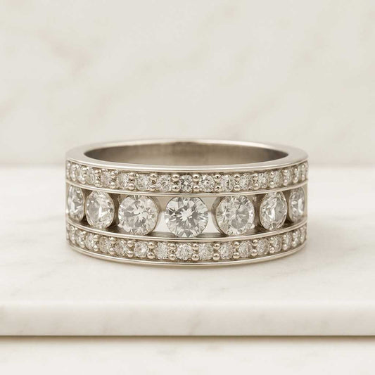 Real Lab Grown Diamond Wedding Band Round Diamond Ring For Her