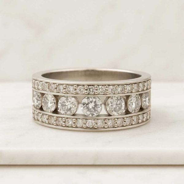 Real Lab Grown Diamond Wedding Band Round Diamond Ring For Her