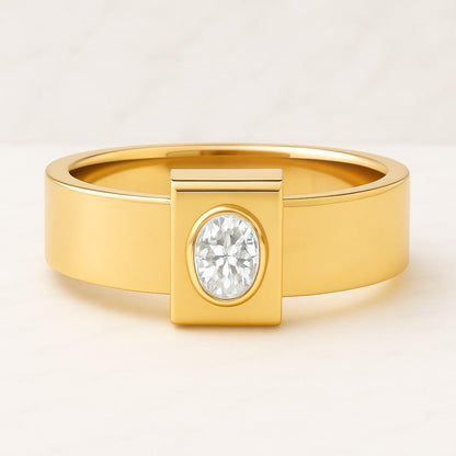 Real Oval Cut Lab Grown Diamond Engagement Ring Proposal Ring for Her