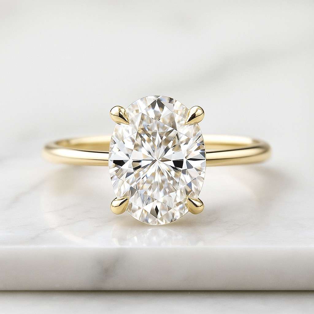 Real Oval Lab Diamond Engagement Ring Oval Lab Diamond Anniversary Ring Oval Brilliant Lab Diamond Ring