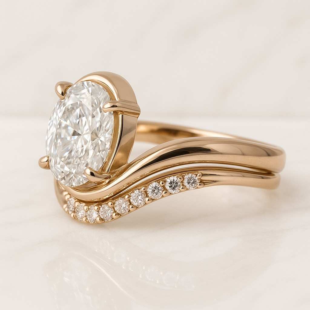 Real Oval Lab Grown Diamond Engagement Ring Oval Lab Diamond Anniversary Ring