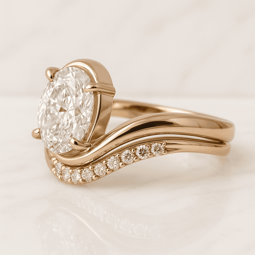 Oval Diamond Wedding Band Genuine Lab Grown Diamond Stacking Band Best Anniversary Gift for Wife Oval Cut Diamond Matching Band