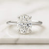 Oval Cut Cathedral Style Moissanite Engagement Ring