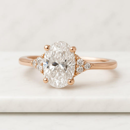 Real Oval Lab Grown Diamond Engagement Ring Oval Lab Diamond Anniversary Ring Oval Engagement Ring