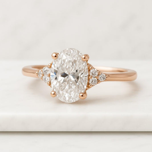 Real Oval Lab Grown Diamond Engagement Ring Oval Lab Diamond Anniversary Ring Oval Engagement Ring