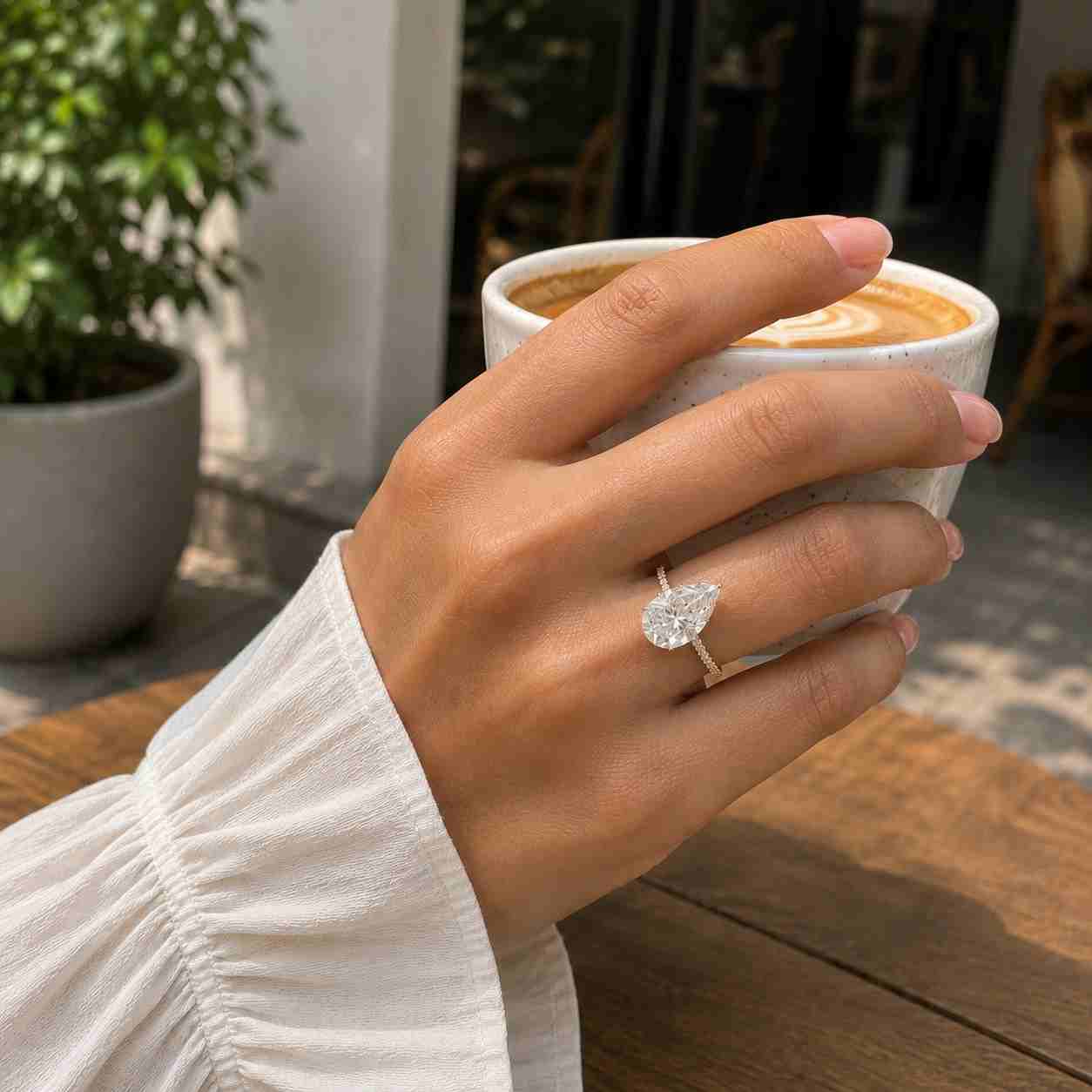 real round diamond engagement ring twisted wedding ring for her white/yellow/rose