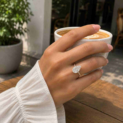 Real Round Diamond Engagement Ring Twisted Wedding Ring for Her White/Yellow/Rose