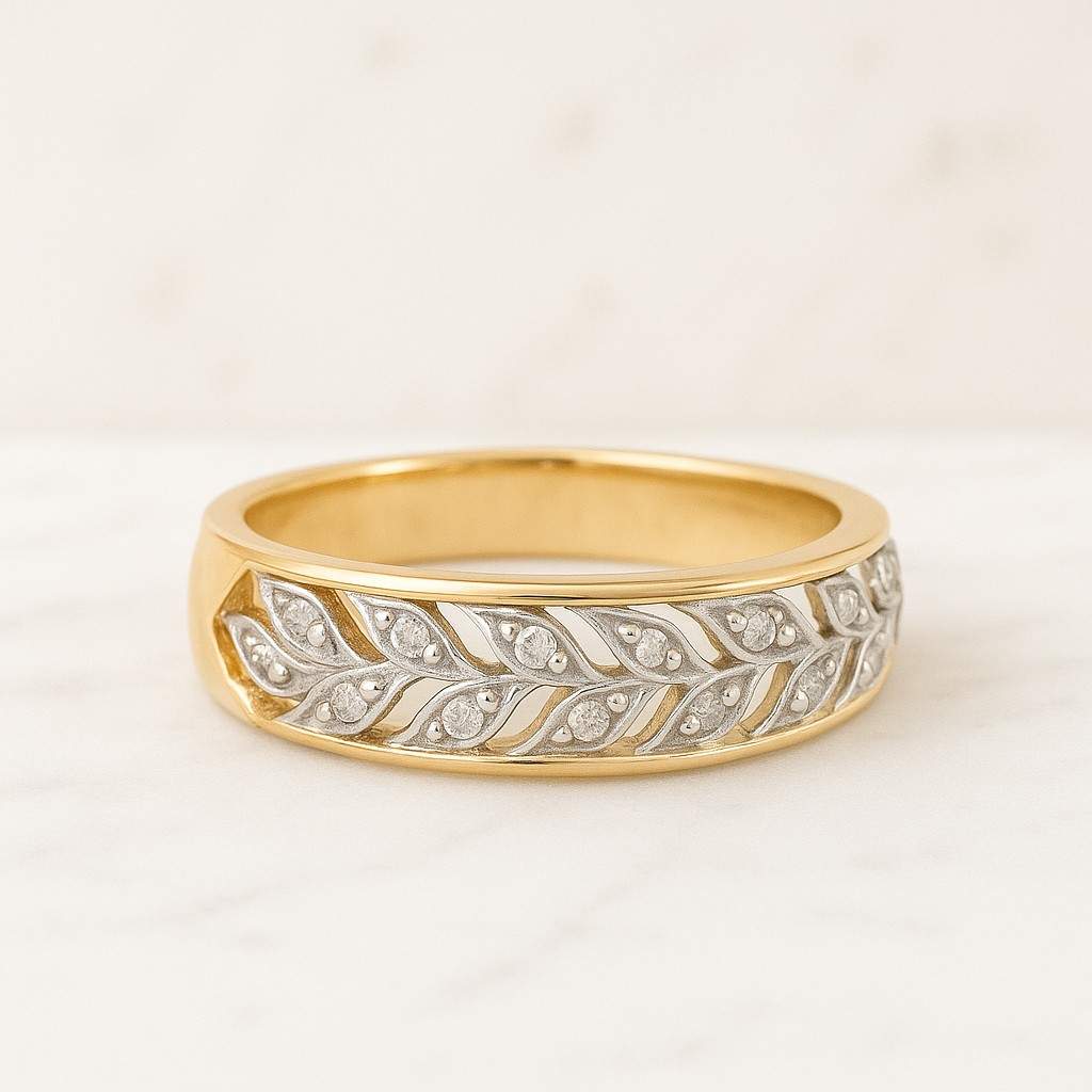 Ring for Women 14k Solid Gold Art Deco Wedding Ring For weddding gift