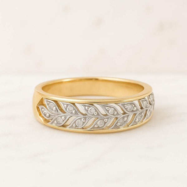 Ring for Women 14k Solid Gold Art Deco Wedding Ring For weddding gift