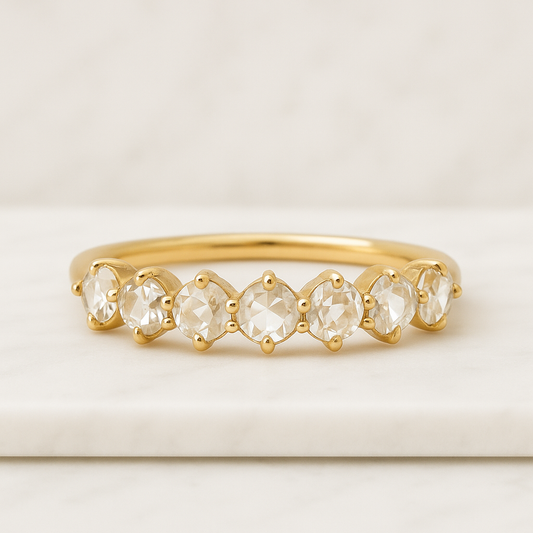 Rose Cut Lab Grown Diamond Engagement Ring Unique Rose Gold Diamond Leaf Twig Anniversary Wedding Ring Nature Inspired Proposal Ring