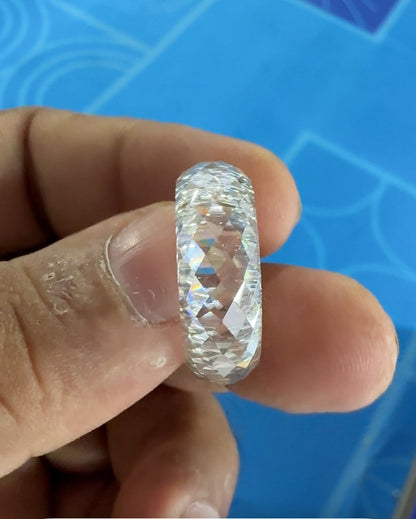 Faceted Crystal Ring High Clarity Transparent Jewelry Band