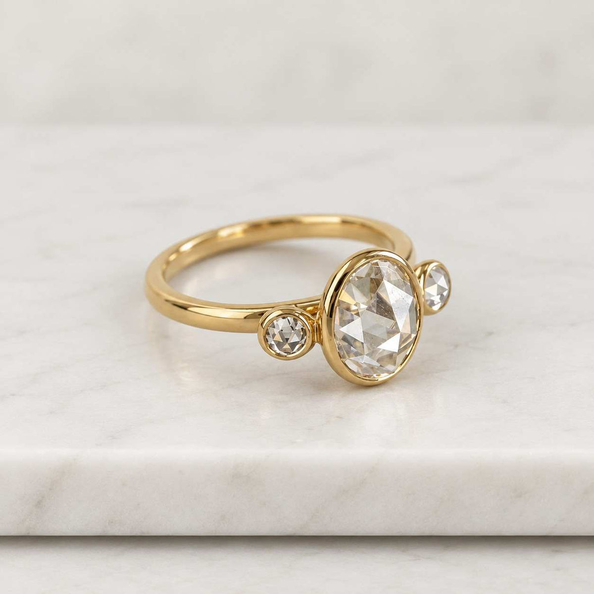 rose cut lab grown diamond engagement ring three stone oval rose cut ring 2.0 ct wedding anniversary gift antique handmade jewelry
