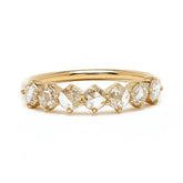 Rose Cut Round Lab Grown Diamond Engagement Band