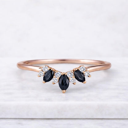 Rose Gold Moissanite Wedding Ring