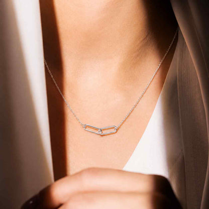 Rose Gold Paper Clip Chain Necklace, Sterling Silver Rolo Cable Chain