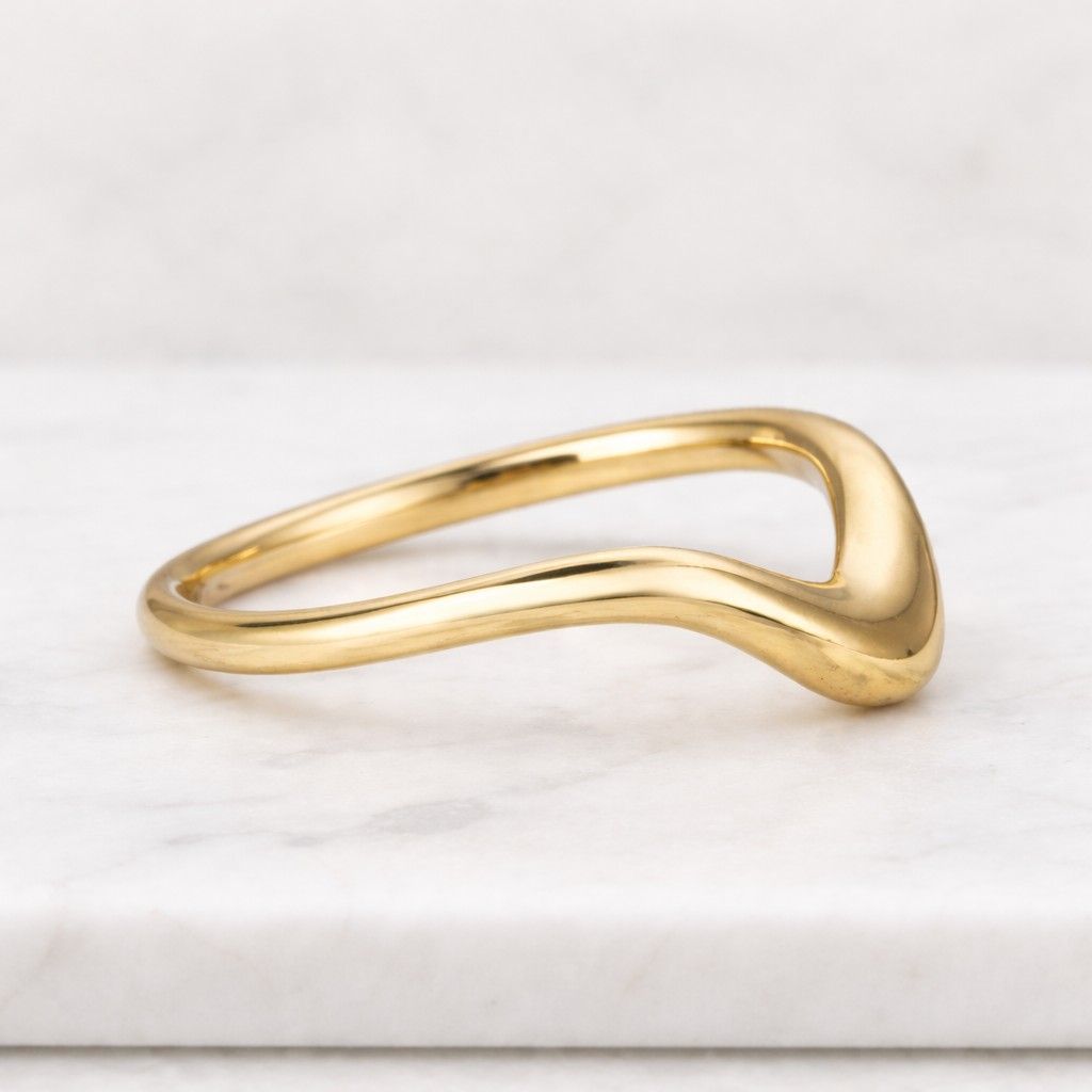 plain gold wedding band,curved wedding band,solid rose gold ring,vintage ring,matching wedding band,art deco wedding band,simple ring
