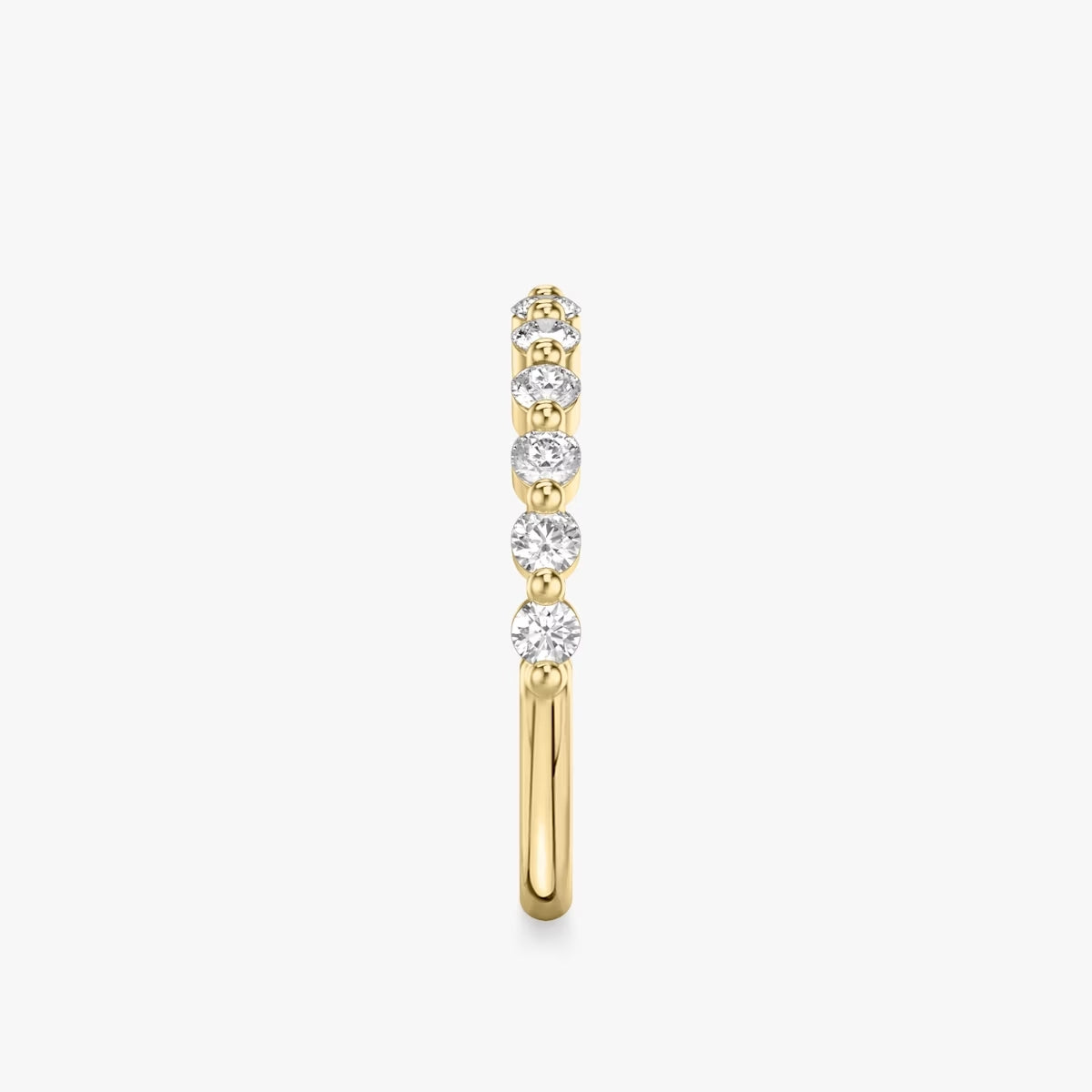 Rose Gold Single Shared Prong Half Diamond Eternity Wedding Band
