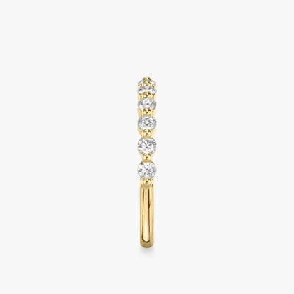 Rose Gold Single Shared Prong Half Diamond Eternity Wedding Band
