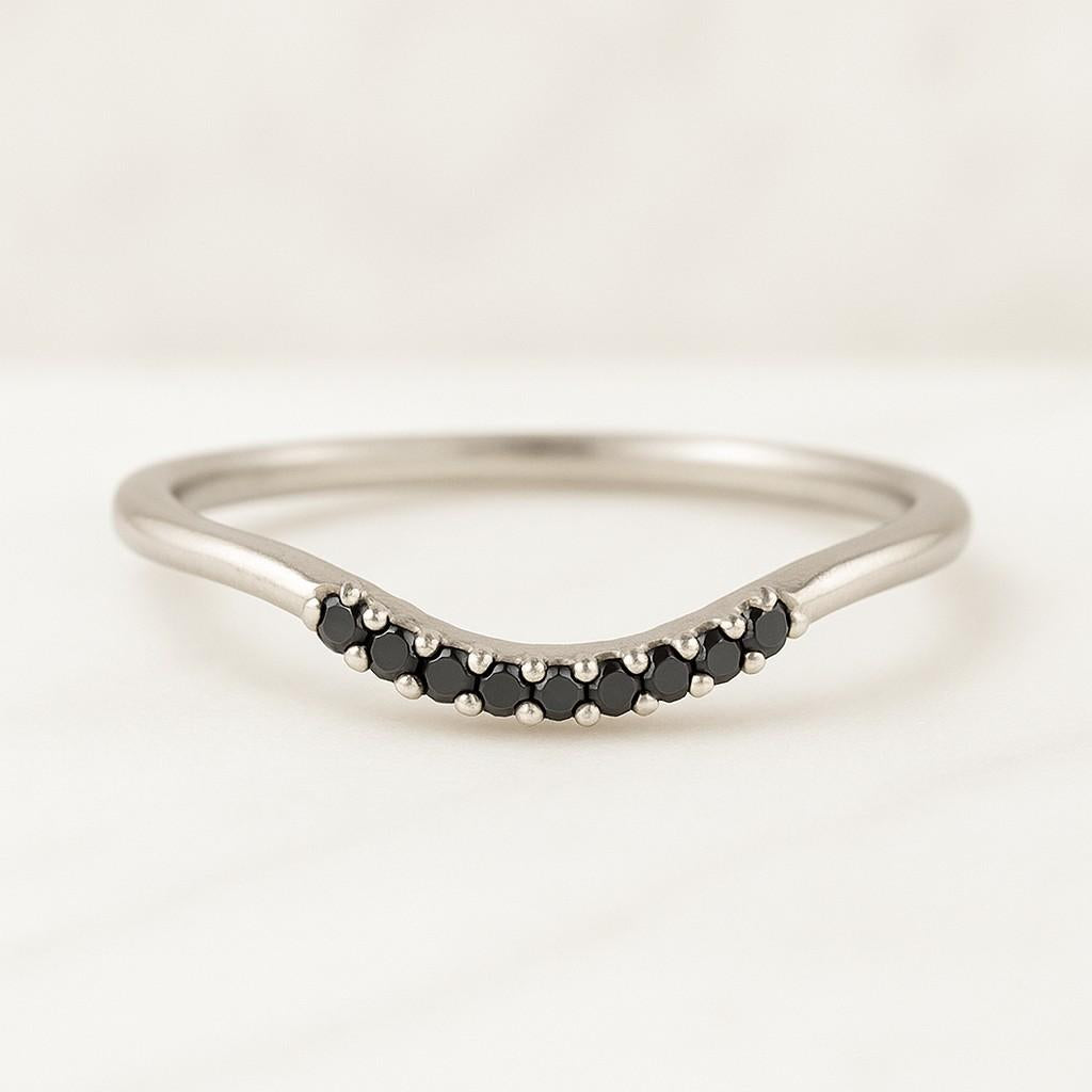 Rose Gold Twist Eternity Ring Delicate Leaf Moissanite Wedding Band