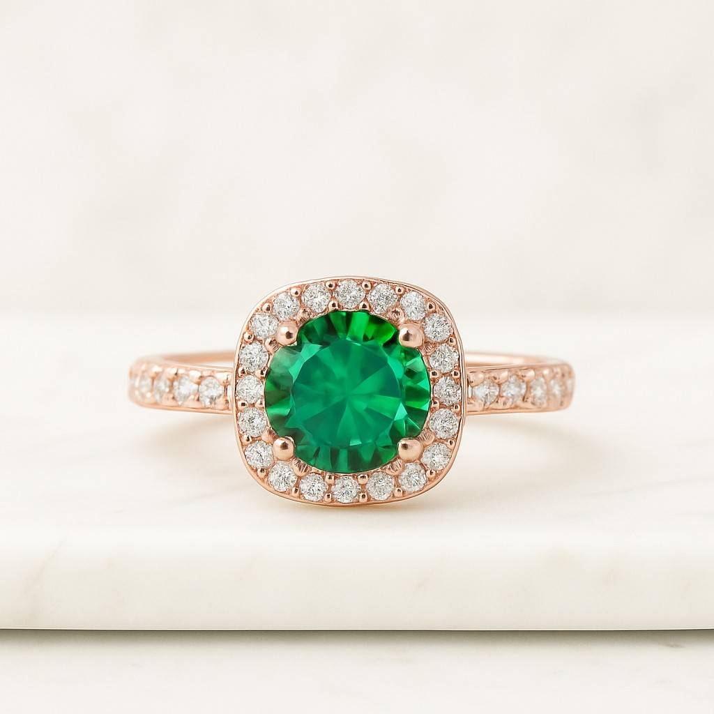 Round CZ Diamond With Infinity Shank Engagement Ring, Round Diamond Wedding Ring