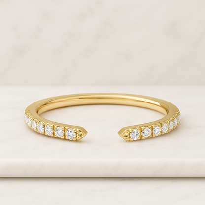 Open Gap Round Diamond Ring For Her