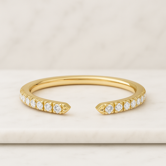 Open Gap Round Diamond Ring For Her