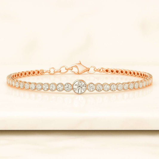 Diamond Solitaire Ring Minimalist Solid Yellow Rose White Gold Ring 