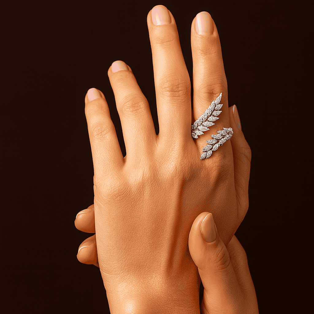 Round Cut Paved Moissanite Engagement Ring Brilliant Round Cut Ring Dainty Solitaire Ring