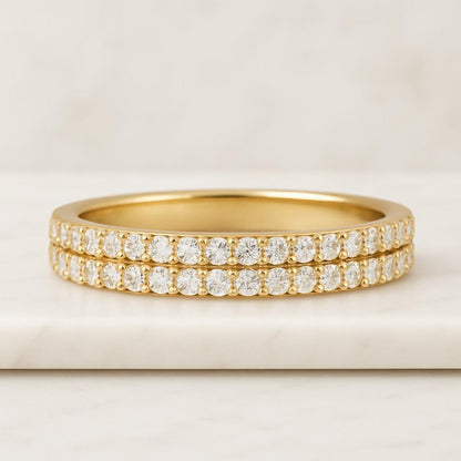 3.50MM Brilliant Round Cut Moissanite Band U Prong Set Full Eternity Wedding Band Matching Band For Engagement Ring Best Ring For Gift