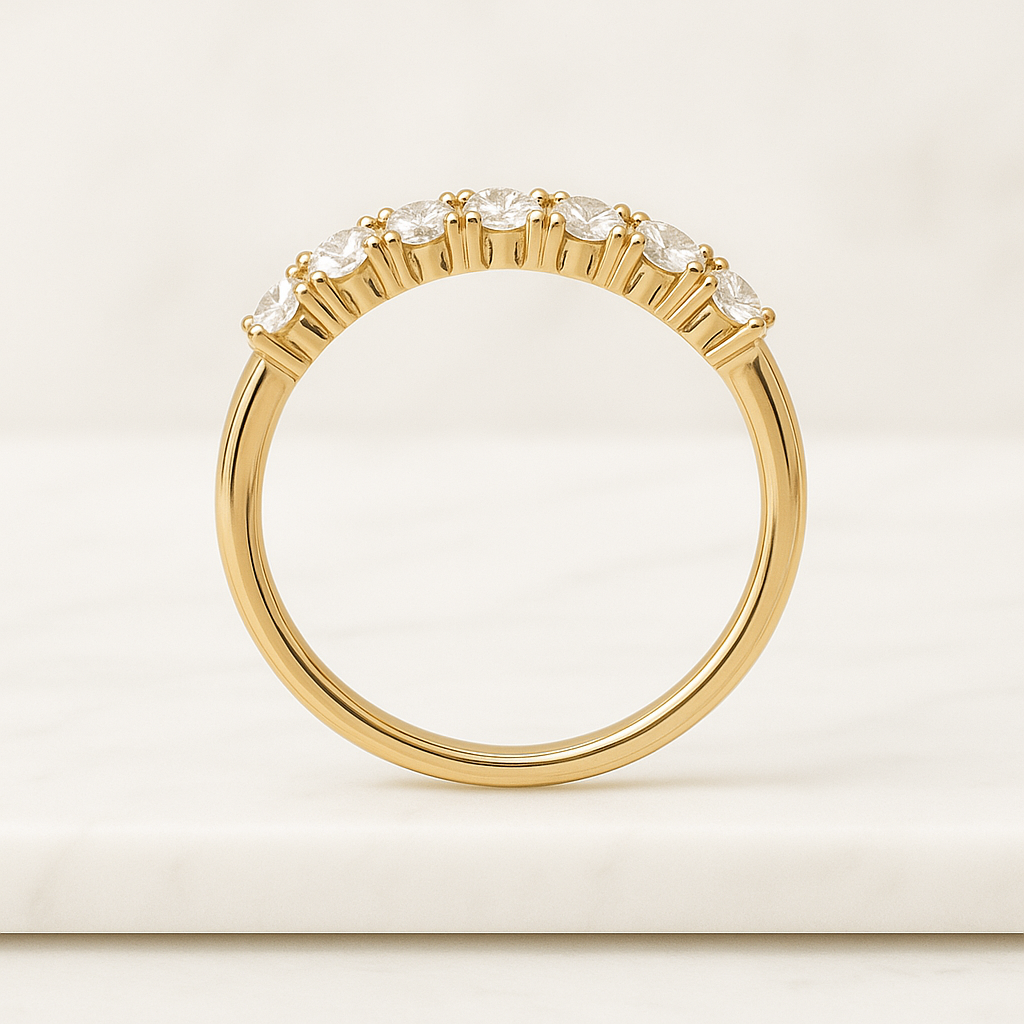 Round Cut Lab Diamond Engagement Ring Solid Gold Lotus Ring Flower Diamond Ring