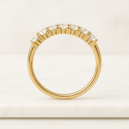 Round Cut Lab Diamond Engagement Ring Solid Gold Lotus Ring Flower Diamond Ring