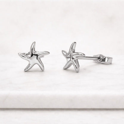 Gold Starfish Stud Earrings in 18K Gold