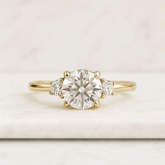 1 Carat Round Cut Lab Grown Diamond Solitaire Ring Engagement Ring, round CVD Diamond