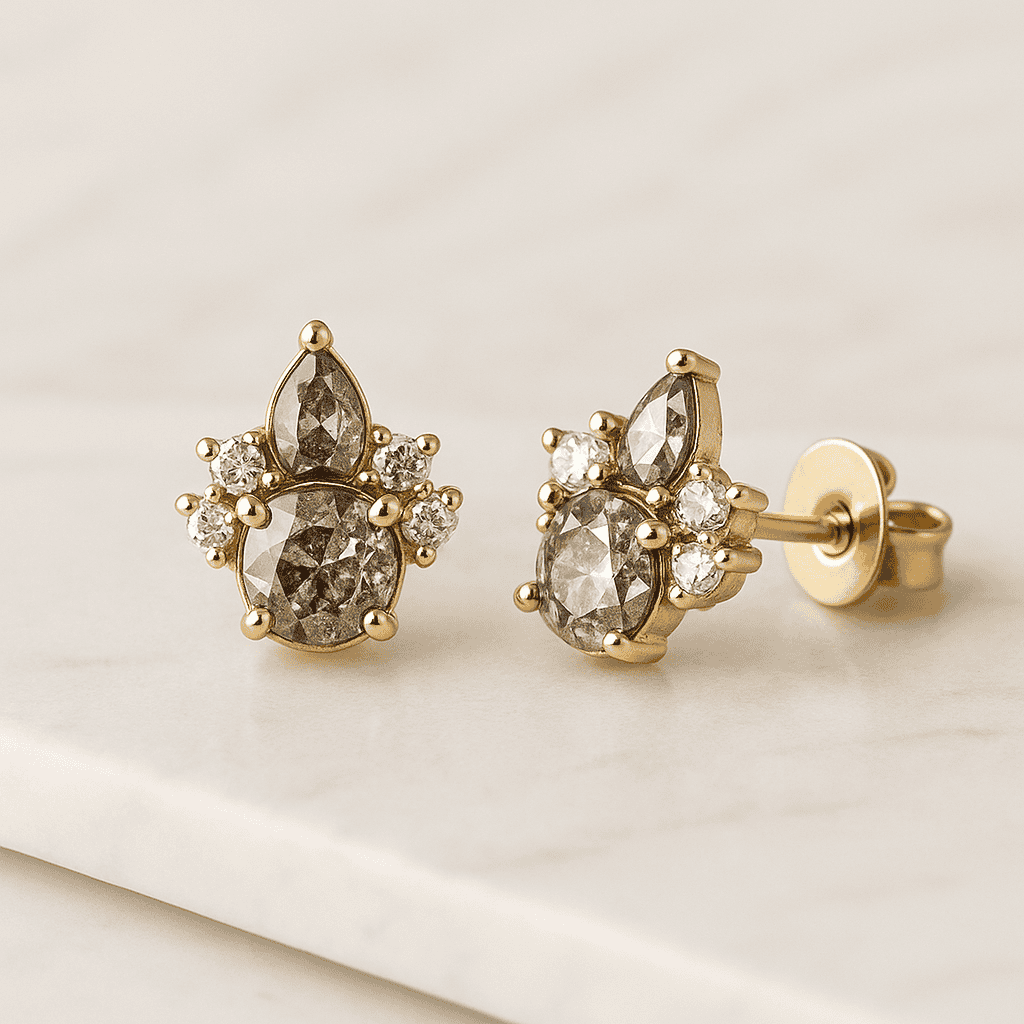 Lab Grown Diamond Engagement Ring Hidden Halo 14K 18K White Yellow Rose Gold