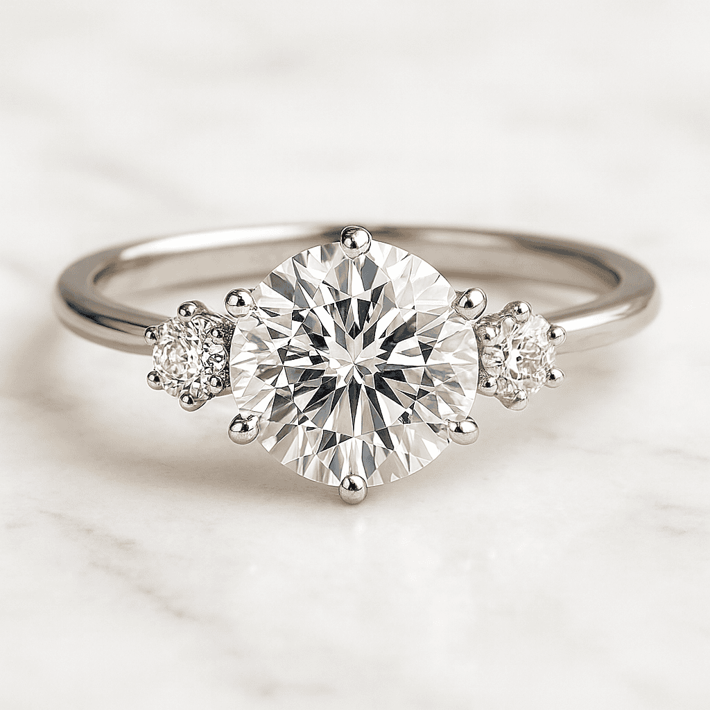 Round Cut Champagne Diamond Ring, 18k Yellow Gold Engagement Ring, Art Deco Diamond Ring