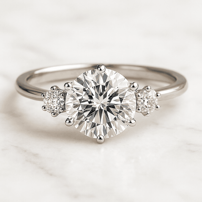 Round Cut Champagne Diamond Ring, 18k Yellow Gold Engagement Ring, Art Deco Diamond Ring