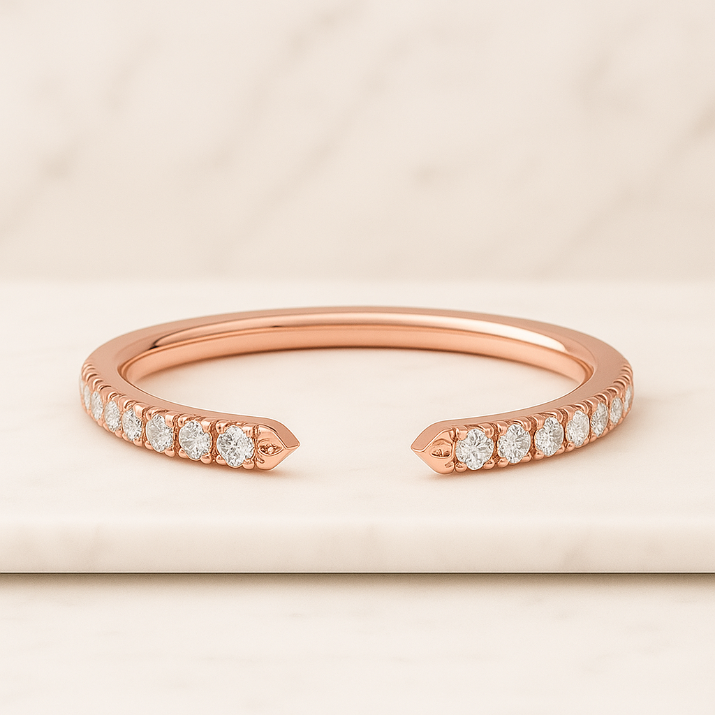 Open Gap Round Diamond Ring For Her