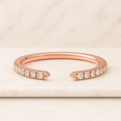 Open Gap Round Diamond Ring For Her