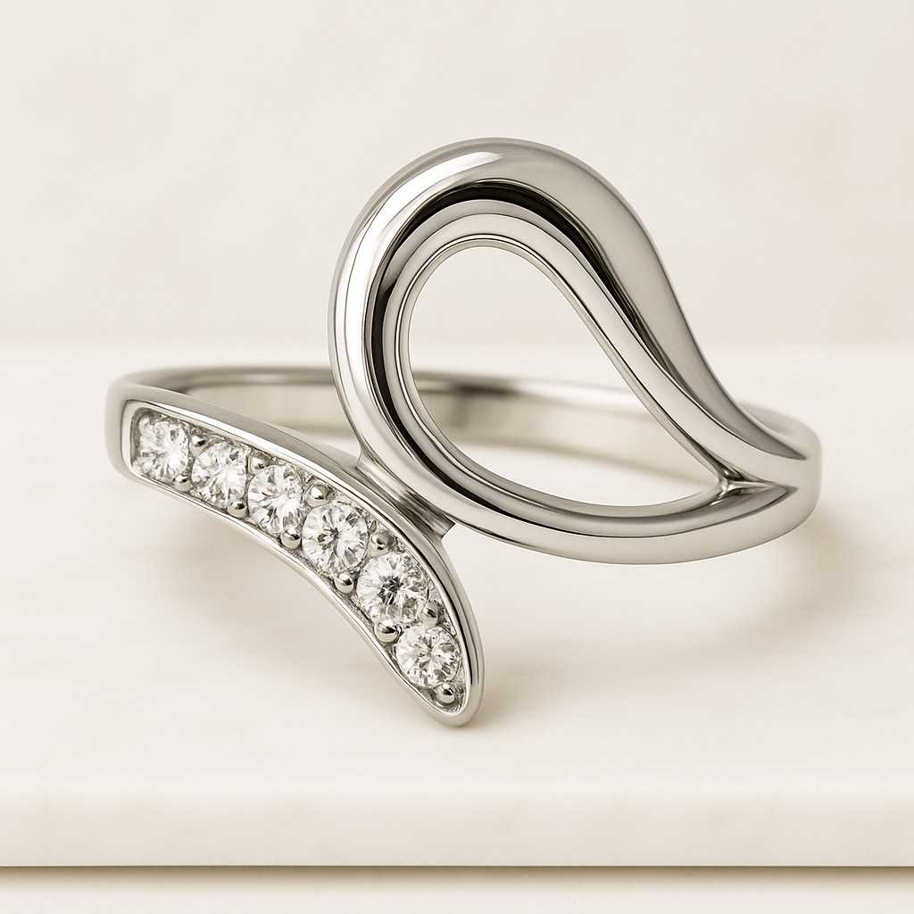 Distance Pave Round Diamond Half Eternity Band for Engagement Ring Lab Grown Diamond Curved Band Anniversary Gift Ring for Women