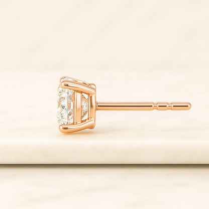 Round Diamond Stud Wedding Earrings Anniversary Gift for Women