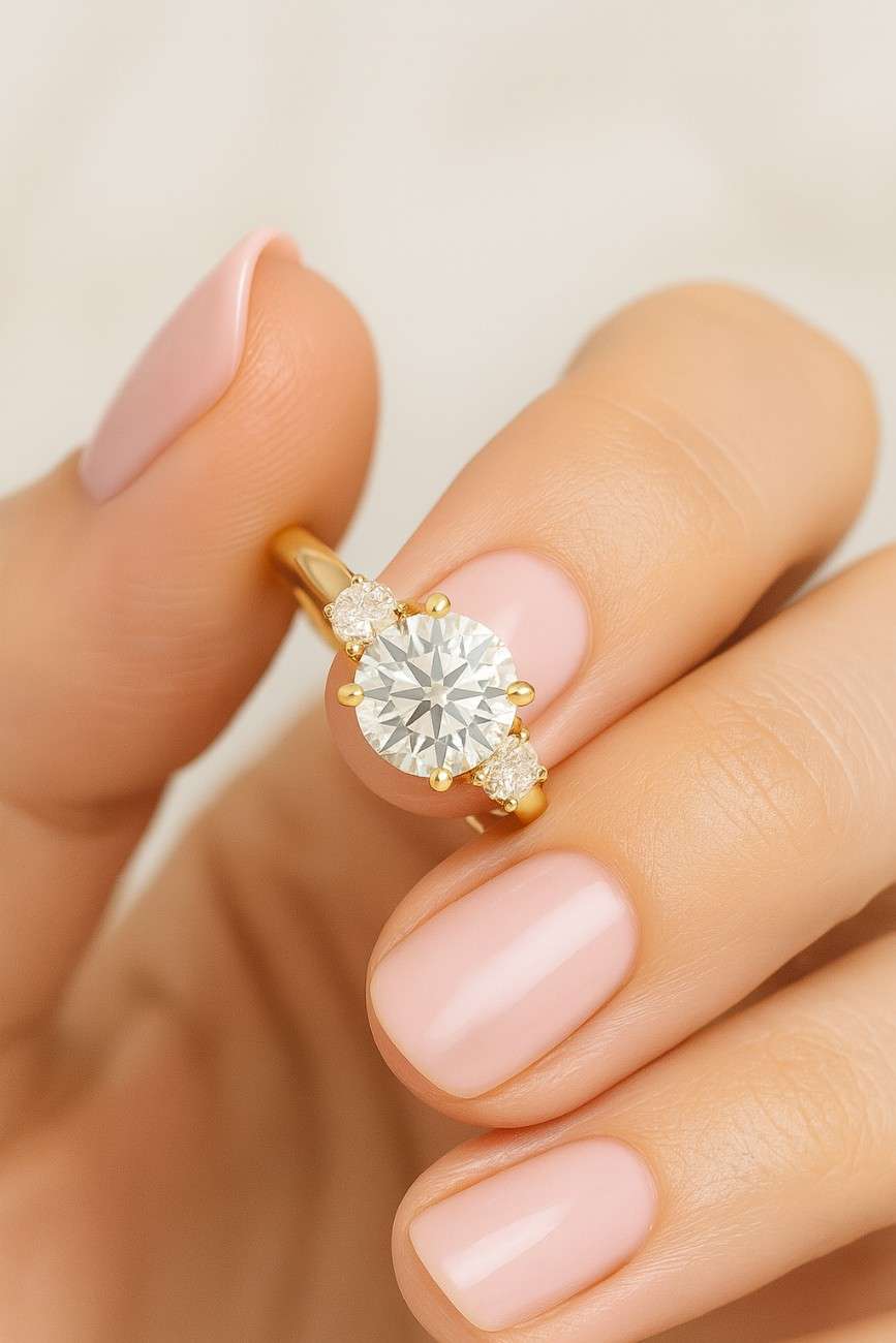 Round Brilliant Ideal Cut Diamond Solitaire Engagement Ring Lab Grown CVD Diamond 14k White Gold